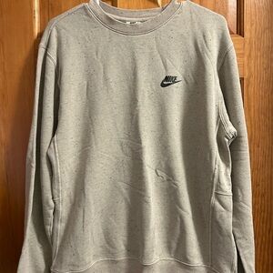 Nike Men's Speckled Gray Crewneck Sweater